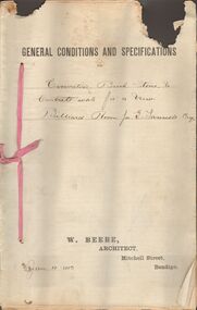 Document - MARKS COLLECTION: EXCAVATING BRICK, STONE CONCRETE WORK BILLIARD ROOM FORTUNA, 12th January, 1893