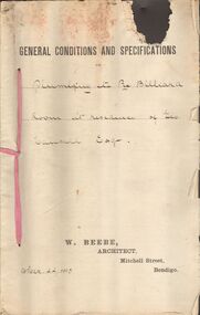 Document - MARKS COLLECTION: PLUMBING RE BILLIARD ROOM AT RESIDENCE OF GEO LANSELL ESQ, 22nd March, 1893