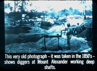 Slide - DIGGERS & MINING. GETTING THE GOLD, c1850s