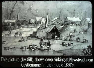 Slide - DIGGERS & MINING. GETTING THE GOLD, c1850s