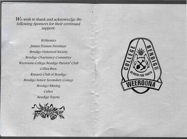 Document - WEEROONA COLLEGE: BENDIGO