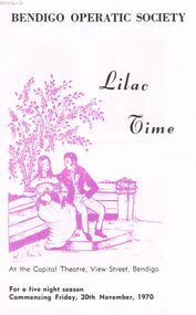Document - VIKKI SPICER COLLECTION: BENDIGO OPERATIC SOCIETY PERFORMANCE PROGRAMS, Friday 20th, 1970