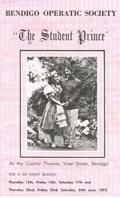 Document - VIKKI SPICER COLLECTION: BENDIGO OPERATIC SOCIETY PROGRAMME BOOKLET, June 1972