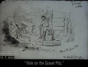 Slide - DIGGERS & MINING. GETTING THE GOLD, c1850s
