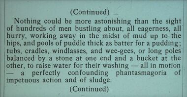 Slide - DIGGERS & MINING. GETTING THE GOLD, c1850s