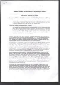 Document - ISAAC EDWARD DYASON : SUMMARY OF TALK BY DR CHARLES FAHEY