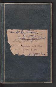 Book - JOSEPH BRADY COLLECTION: NOTEBOOK, BENDIGO WATER WORKS - CRUSOE RESERVOIR AND OTHER CONTRACTS 1870 TO 1874