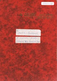 Document - MERLE HALL COLLECTION: ARTS BENDIGO MINUTES BOOK MAR 1989 TO MAR 1992