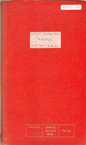 Document - MERLE HALL COLLECTION: ARTS BENDIGO MINUTES BOOK SEPT 1985 TO FEB 1989