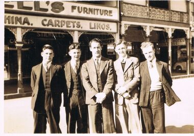 Photograph - JORDAN COLLECTION: PHOTO OF 5 MALES IN FRONT OF STILLWELL'S FURNITURE STORE