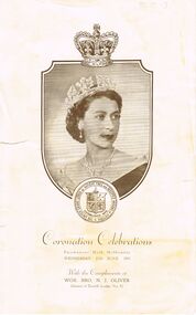 Document - LODGE COLLECTION: CORONATION CELEBRATIONS , FREEMASONS HALL, MELBOURNE 1953, 17th June, 1953