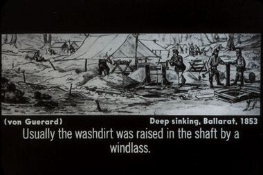 Slide - DIGGERS & MINING. GETTING THE GOLD, c1853