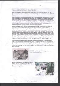 Document - MYSTERY OF JOHN MCMAHON'S GRAVE BIG HILL