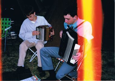 Photograph - PETER ELLIS COLLECTION: YOUNG MEN PLAYING ACCORDION