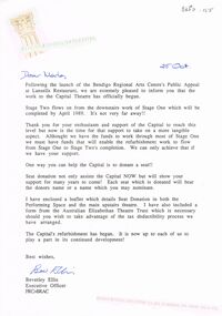 Document - MERLE HALL COLLECTION: CORRESPONDENCE FROM BENDIGO REGIONAL ARTS CENTRE