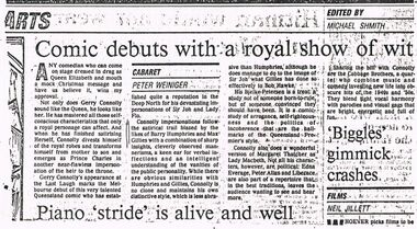 Document - MERLE HALL COLLECTION: COLLECTION OF NEWPAPER CUTTINGS RE PERFORMING ARTISTS