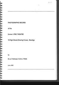 Document - PHOTO RECORD OF THE FORMER LYRIC THEATRE