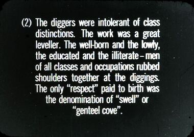 Slide - DIGGERS & MINING. THE DIGGING - THE DIGGERS, c1800s