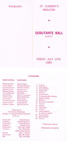 Document - PETER ELLIS COLLECTION: DEBUTANTE BALL, 13th July, 1984