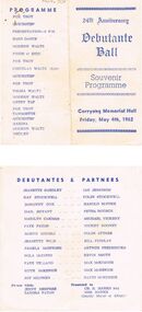 Document - PETER ELLIS COLLECTION: DEBUTANTE BALL, 4th May, 1962