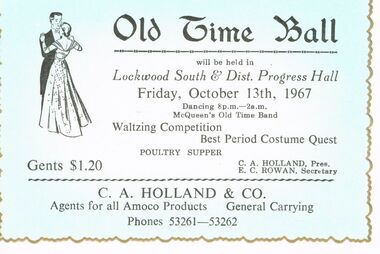 Document - PETER ELLIS COLLECTION: OLD TIME BALL, 13th October, 1967