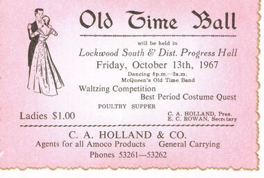 Document - PETER ELLIS COLLECTION: OLD TIME BALL, 13th October, 1967