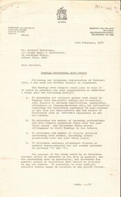 Document - MERLE HALL COLLECTION: DOCUMENTS RELATING TO FEASIBILITY OF BENDIGO ARTS CENTRE 1970 TO1977