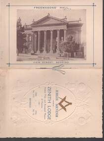 Document - MASONIC SOCIETY EVENTS (VARIOUS): JUBILEE SOUVENIR ZENITH LODGE 1866 - 1916
