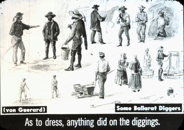 Slide - DIGGERS & MINING: THE DIGGING - THE DIGGERS, c1850s