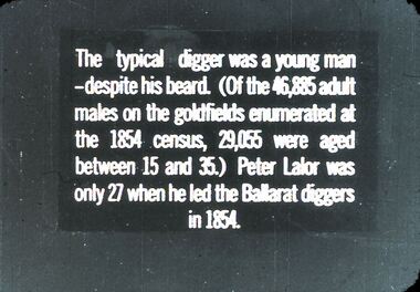 Slide - DIGGERS & MINING: THE DIGGING - THE DIGGERS, c1850s