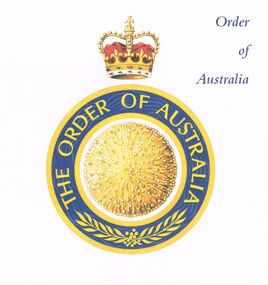 Document - PETER ELLIS COLLECTION: ORDER OF AUSTRALIA BOOKLET