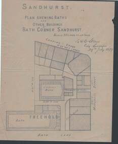 Document - PLAN OF BATH CORNER: SANDHURST 1879