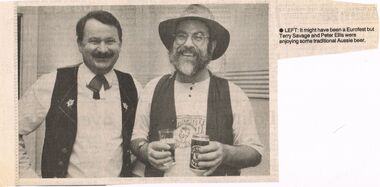 Newspaper - PETER ELLIS COLLECTION: PETER ELLIS AND TERRY SAVAGE