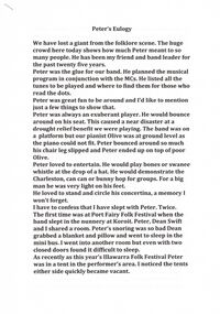 Document - PETER ELLIS COLLECTION: PETER ELLIS OBITUARY