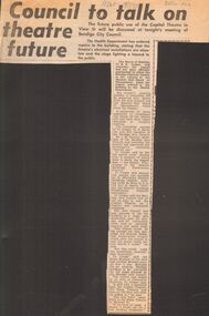 Document - MERLE HALL COLLECTION: CORRESPONDENCE RE CLOSURE OF CAPITAL THEATRE 1977