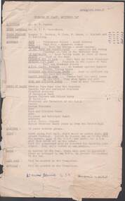 Document - R.S.L. BENDIGO COLLECTION: TIME TABLE FOR MARCH