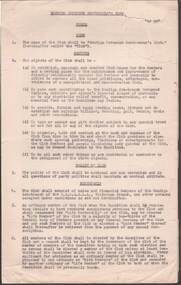 Document - R.S.L. BENDIGO COLLECTION: BENDIGO RETURNED SERVICEMEN'S CLUB RULES