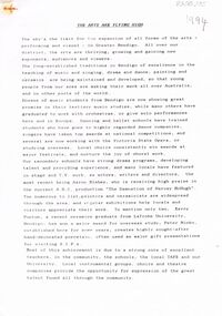 Document - MERLE HALL COLLECTION: PROMOTIONAL  ''THE ARTS ARE FLYING HIGH'' 1994