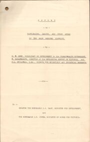 Document - MCCOLL, RANKIN AND STANISTREET  COLLECTION:  REPORT ON CASTLEMAINE, MALDON & OTHER AREAS