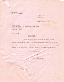 Document - MERLE HALL COLLECTION: CORRESPONDENCE IN/OUT BENDIGO BRANCH ARTS COUNCIL OF AUSTRALIA
