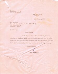 Document - MERLE HALL COLLECTION: CORRESPONDENCE IN/OUT BENDIGO BRANCH ARTS COUNCIL OF AUSTRALIA