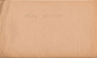 Document - MCCOLL, RANKIN AND STANISTREET  COLLECTION:  SUNDRY REPORTS, 1930's
