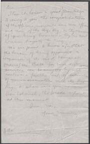 Document - R.S.L. BENDIGO COLLECTION: CORRESPONDENCE