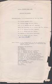 Document - R.S.L. BENDIGO COLLECTION: RSL VICTORY BALL
