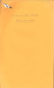 Document - MERLE HALL COLLECTION: ''COMMUNITY ARTS CENTRE  DEPUTATION NOTES''