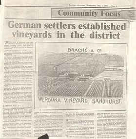 Newspaper - GERMAN HERITAGE SOCIETY COLLECTION: NEWSPAPER CUTTINGS