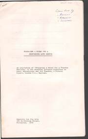 Document - MERLE HALL COLLECTION: ''PREPARING A BRIEF FOR A PERFORMING ARTS CENTRE'' MIN. FOR THE ARTS
