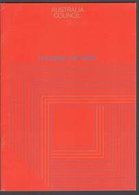 Document - MERLE HALL COLLECTION: ''HOUSING THE ARTS'' AUSTRALIA COUNCIL