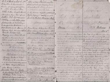Document - RANDALL COLLECTION: THE MELBOURNE ADVERTISER PORT PHILLIP NO.1 NEWSPAPER, 1/1/1838