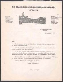 Document - RANDALL COLLECTION: GRAVELL HILL SCHOOL CENTENARY BACK- TO 1875 - 1975, 1875-1975